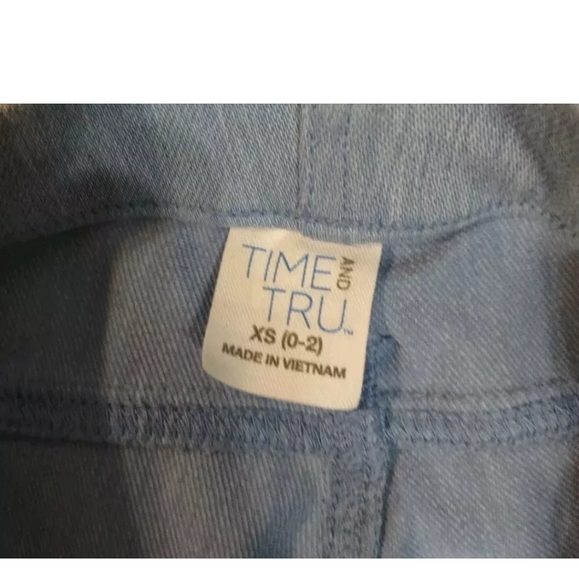 Time And Tru Pants Womens Sz XS Blue Jegging Pull On Faux Front Pocket Stretch - Picture 7 of 12